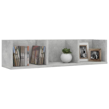 801314 vidaXL CD Wall Shelf Concrete Grey 75x18x18 cm Engineered Wood