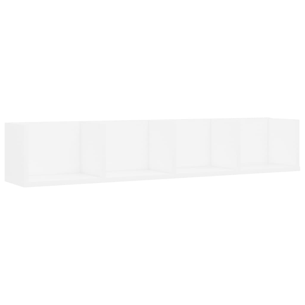 vidaXL CD Wall Shelf White 100x18x18 cm Engineered Wood