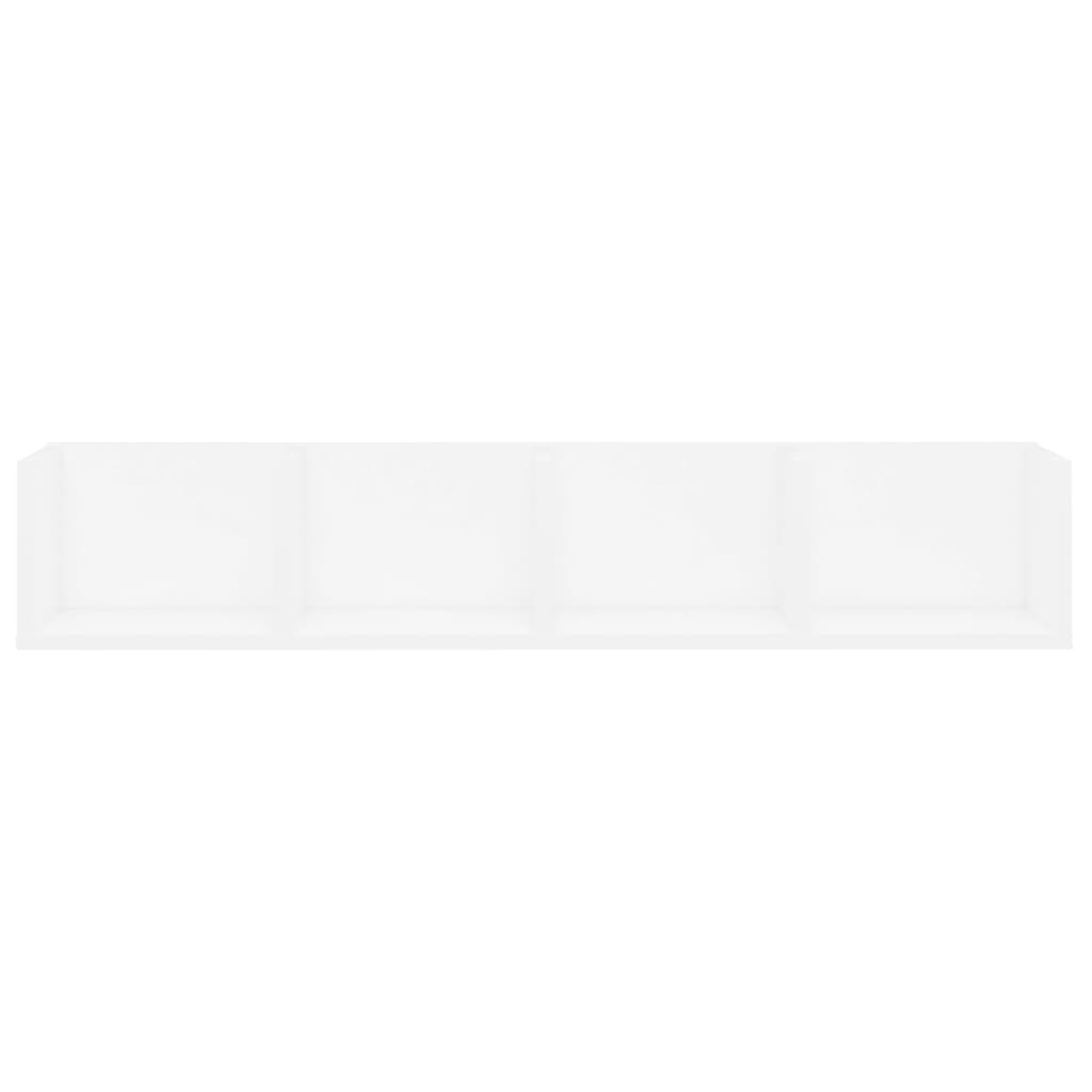 vidaXL CD Wall Shelf White 100x18x18 cm Engineered Wood