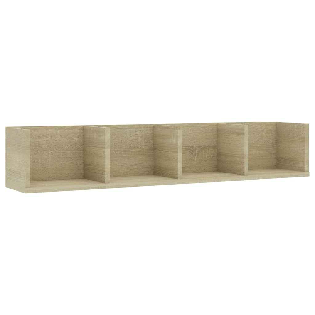801322 vidaXL CD Wall Shelf Sonoma Oak 100x18x18 cm Engineered Wood