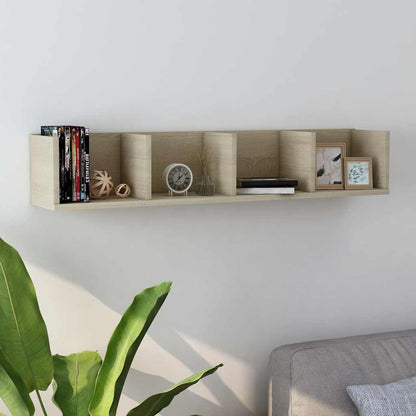 801322 vidaXL CD Wall Shelf Sonoma Oak 100x18x18 cm Engineered Wood