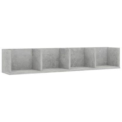 801323 vidaXL CD Wall Shelf Concrete Grey 100x18x18 cm Engineered Wood