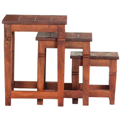 286263 vidaXL Nesting Tables 3 pcs Solid Acacia Wood