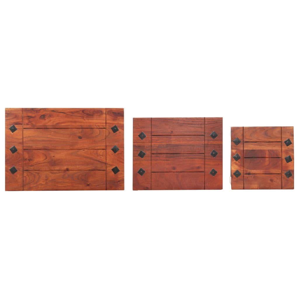vidaXL Nesting Tables 3 pcs Solid Acacia Wood