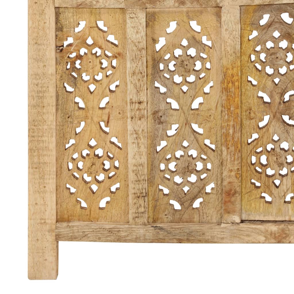 vidaXL Hand carved 3-Panel Room Divider 120x165 cm Solid Mango Wood