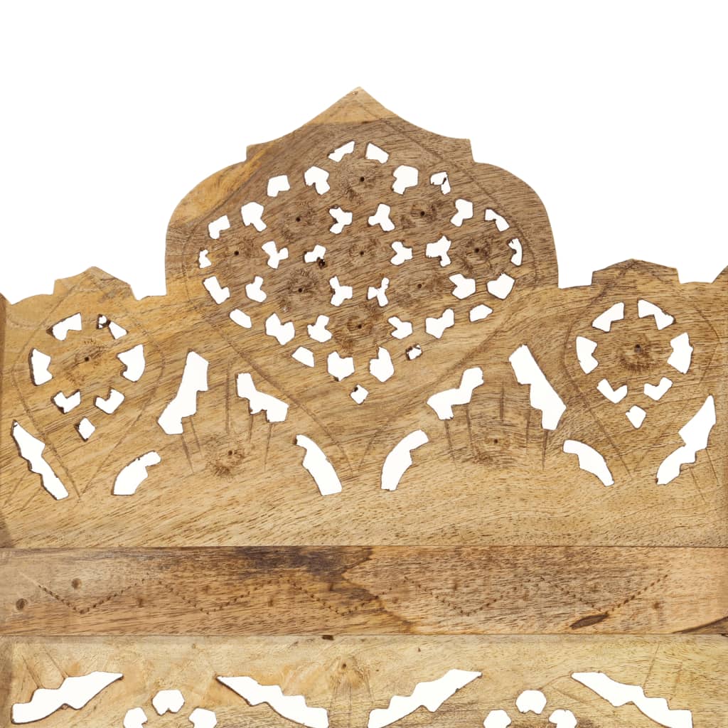 vidaXL Hand carved 4-Panel Room Divider 160x165 cm Solid Mango Wood