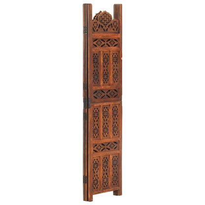 vidaXL Hand carved 3-Panel Room Divider Brown 120x165 cm Solid Mango Wood