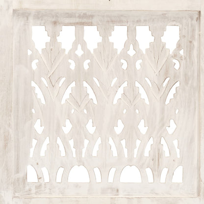 vidaXL Hand carved 5-Panel Room Divider White 200x165 cm Solid Mango Wood