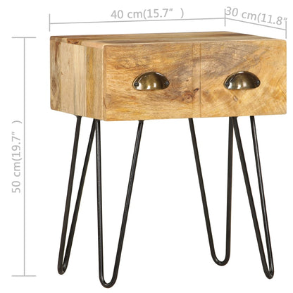 vidaXL Bedside Cabinet | Brown | Solid Mango Wood | 40x30x50 cm