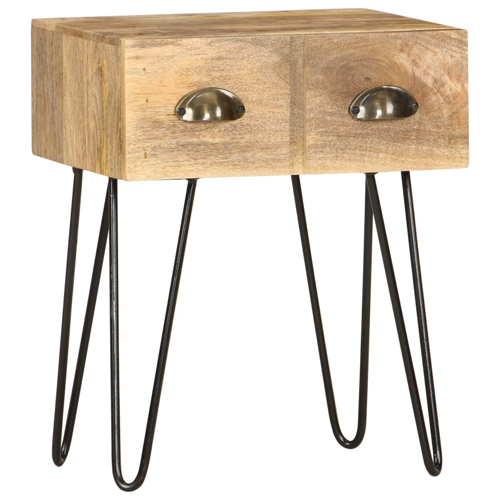 vidaXL Bedside Cabinet | Brown | Solid Mango Wood | 40x30x50 cm