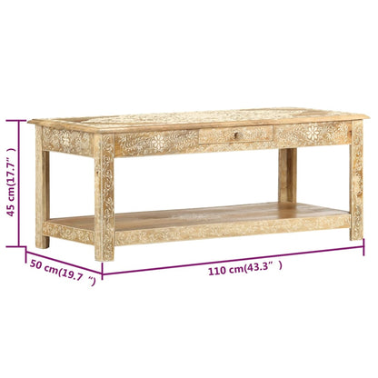 286146 vidaXL Coffee Table 110x50x45 cm Hand Painted Solid Mango Wood