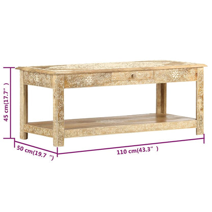 286146 vidaXL Coffee Table 110x50x45 cm Hand Painted Solid Mango Wood