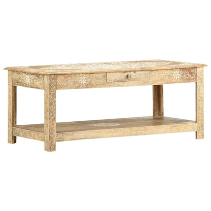 286146 vidaXL Coffee Table 110x50x45 cm Hand Painted Solid Mango Wood