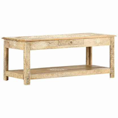 286146 vidaXL Coffee Table 110x50x45 cm Hand Painted Solid Mango Wood