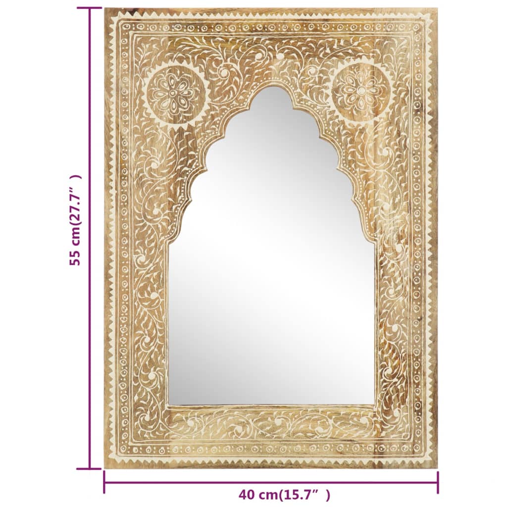 vidaXL Hand Painted Mirror 40x55 cm Solid Mango Wood