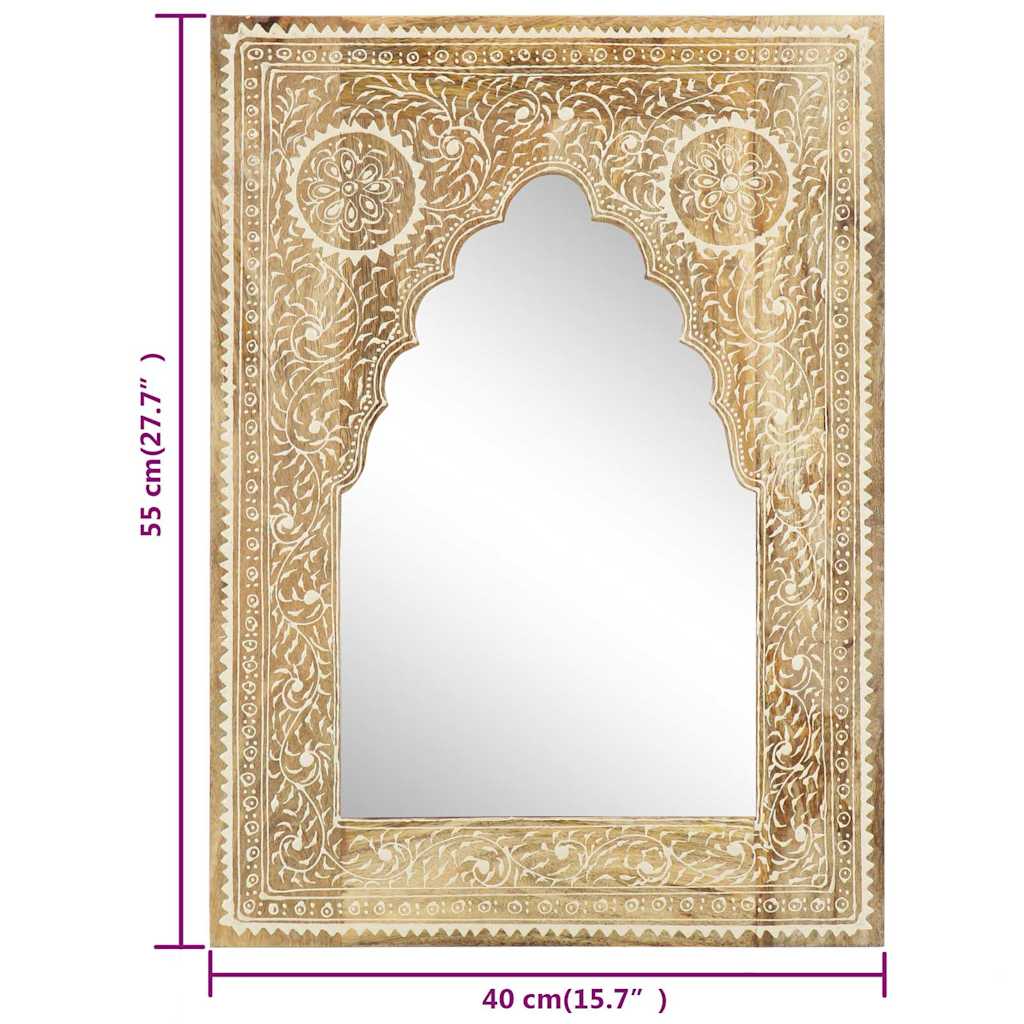 286156 vidaXL Hand Painted Mirror 40x55 cm Solid Mango Wood