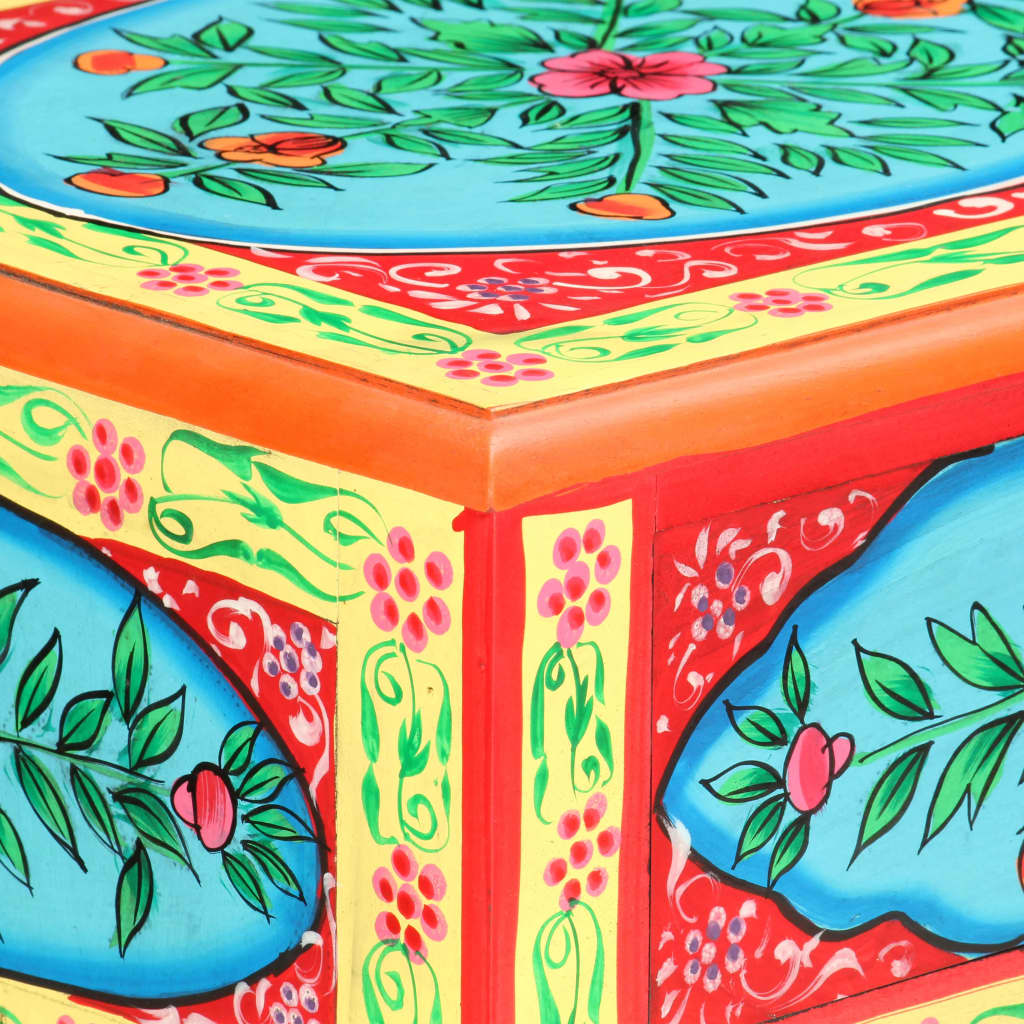 vidaXL Hand Painted Console Table 80x35x75 cm Solid Mango Wood