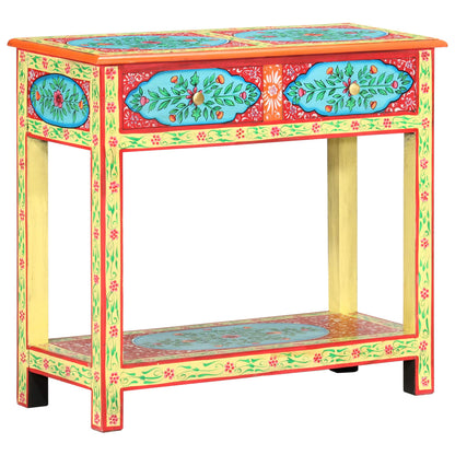 286159 vidaXL Hand Painted Console Table 80x35x75 cm Solid Mango Wood