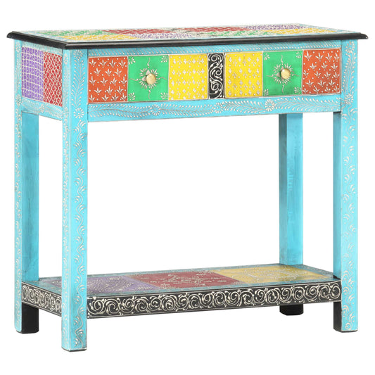 286160 vidaXL Hand Painted Console Table 80x35x75 cm Solid Mango Wood