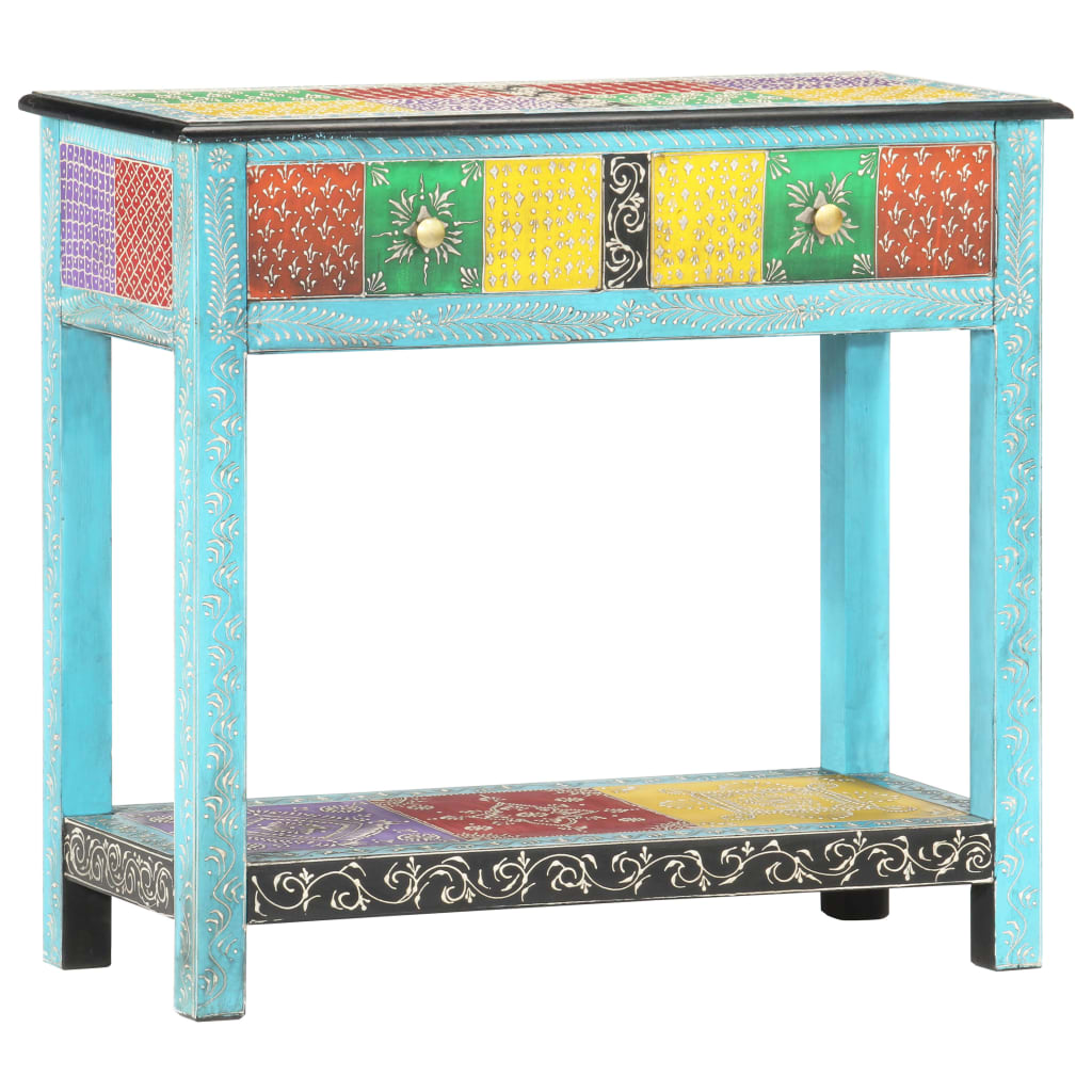 286160 vidaXL Hand Painted Console Table 80x35x75 cm Solid Mango Wood