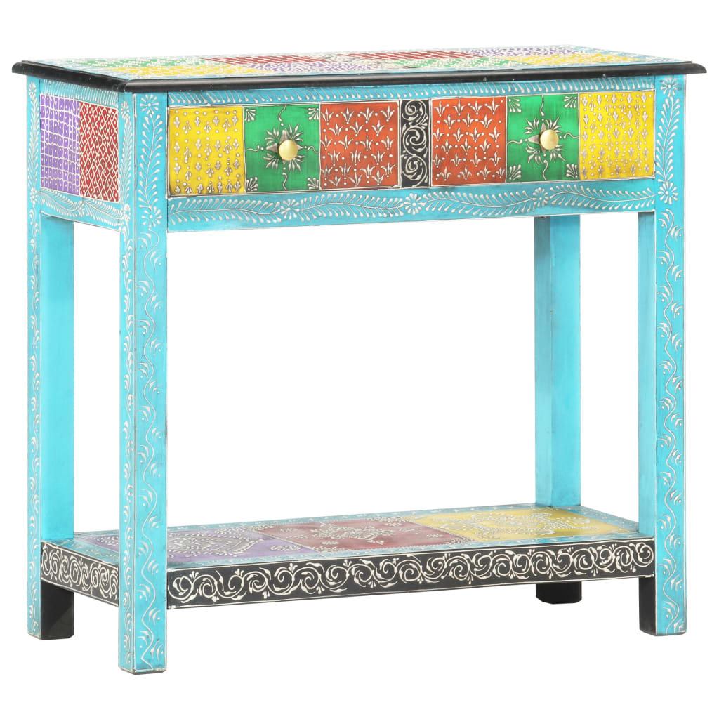 286160 vidaXL Hand Painted Console Table 80x35x75 cm Solid Mango Wood