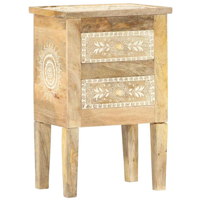 286161 vidaXL Hand Painted Bedside Cabinet 40x30x60 cm Solid Mango Wood