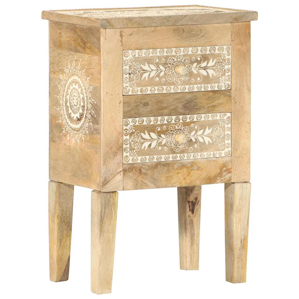 286161 vidaXL Hand Painted Bedside Cabinet 40x30x60 cm Solid Mango Wood