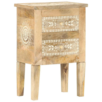 286161 vidaXL Hand Painted Bedside Cabinet 40x30x60 cm Solid Mango Wood
