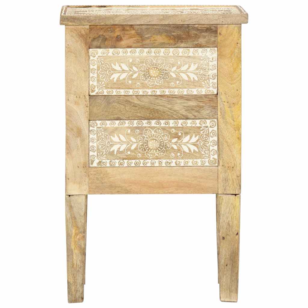 286161 vidaXL Hand Painted Bedside Cabinet 40x30x60 cm Solid Mango Wood