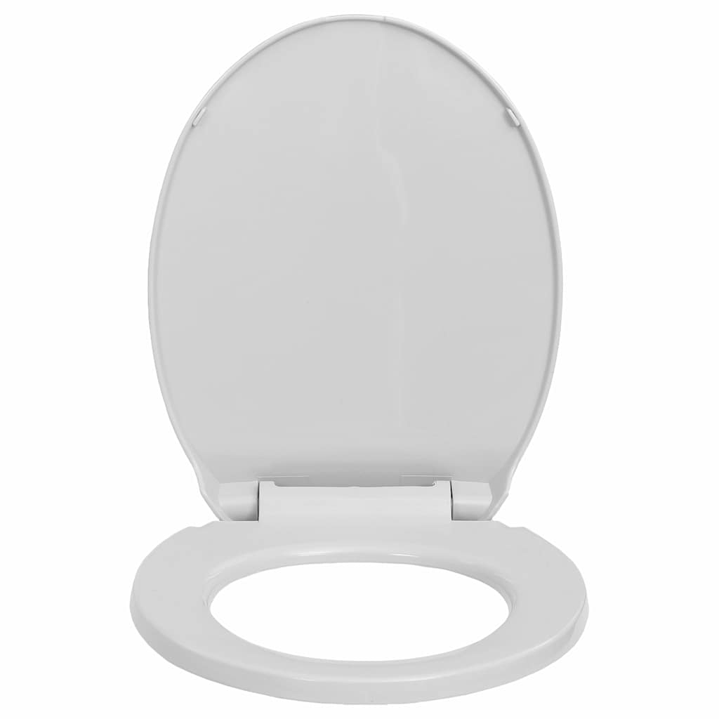 vidaXL Soft-Close Toilet Seat Quick Release Light Grey Oval