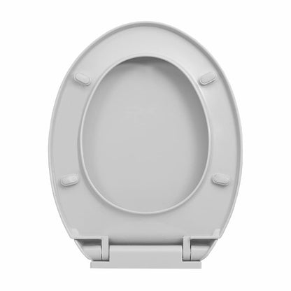 vidaXL Soft-Close Toilet Seat Quick Release Light Grey Oval