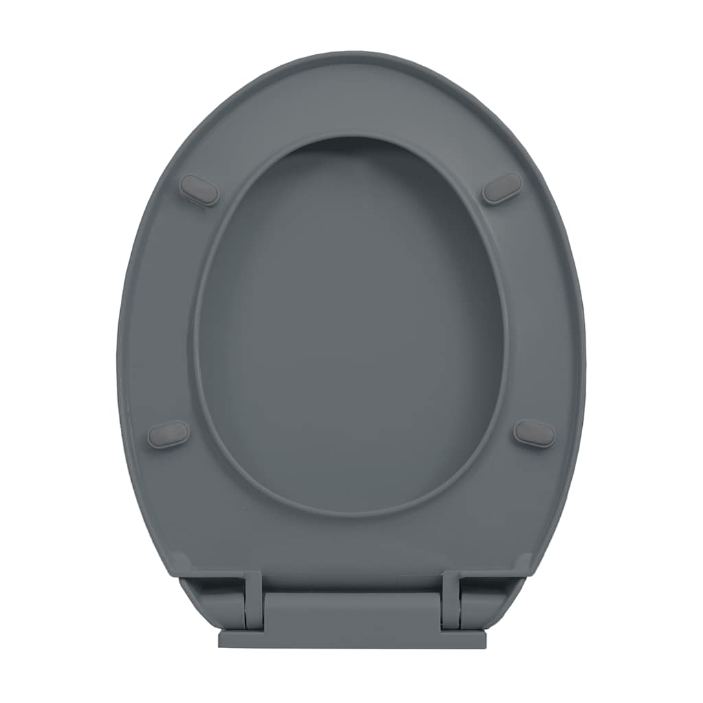 vidaXL Soft-Close Toilet Seat Grey Oval
