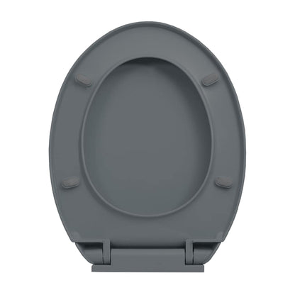vidaXL Soft-Close Toilet Seat Grey Oval