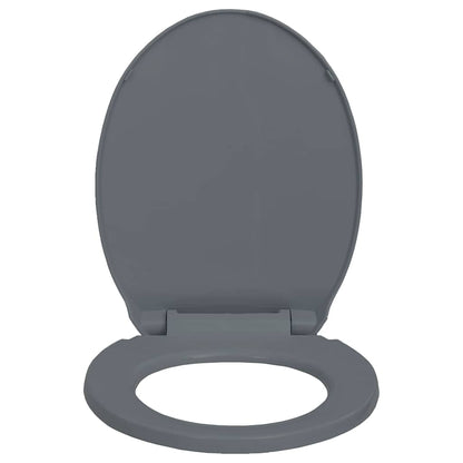vidaXL Soft-Close Toilet Seat Quick Release Grey Oval