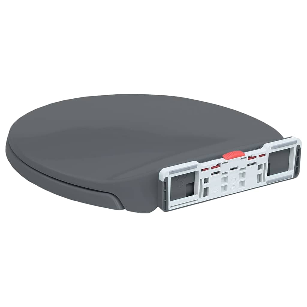 vidaXL Soft-Close Toilet Seat Quick Release Grey Oval