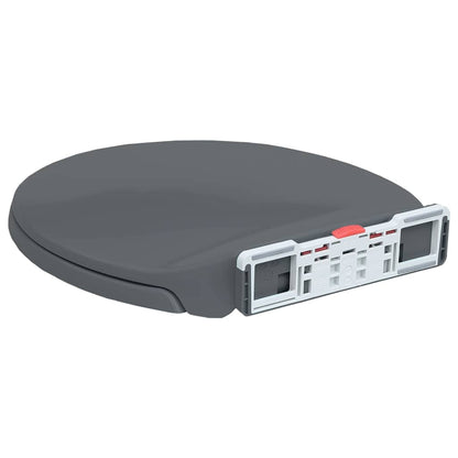 vidaXL Soft-Close Toilet Seat Quick Release Grey Oval