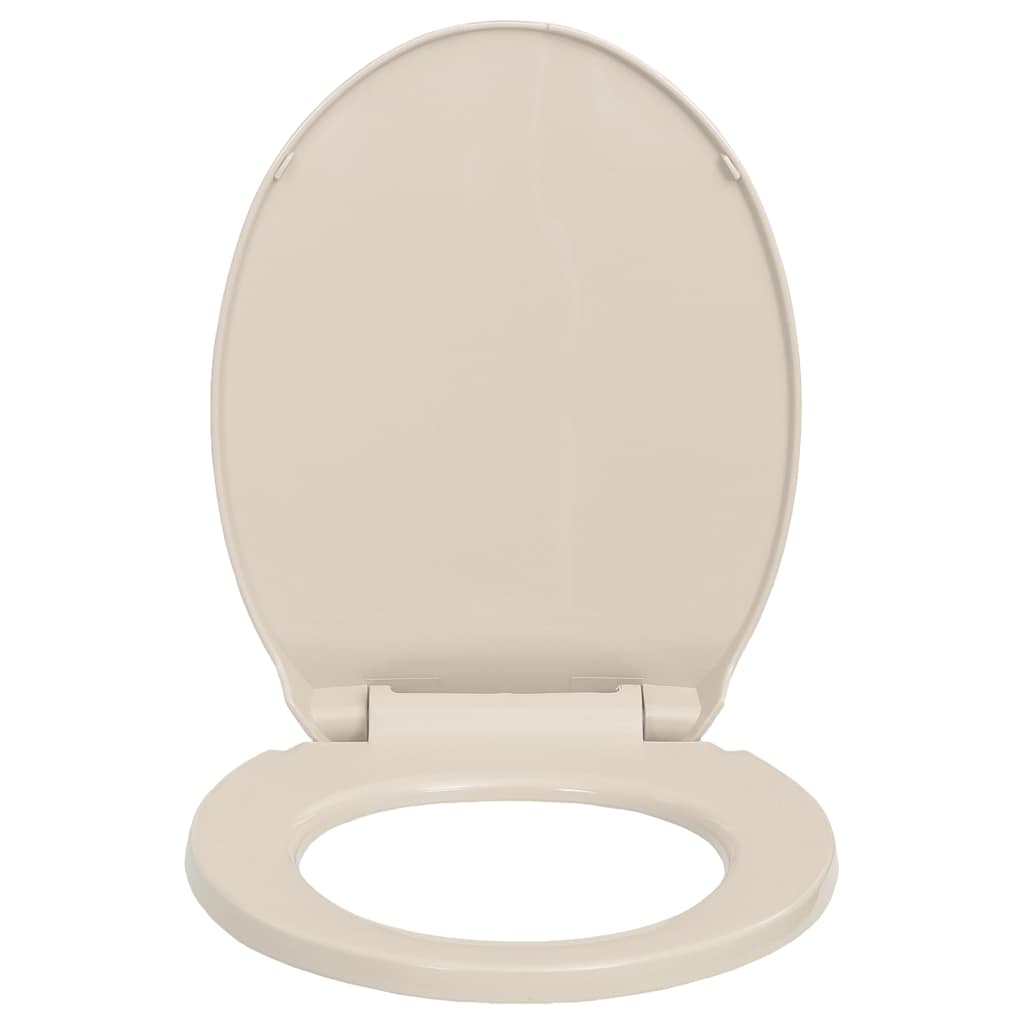 vidaXL Soft-Close Toilet Seat Apricot Oval
