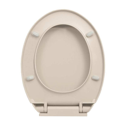 vidaXL Soft-Close Toilet Seat Apricot Oval