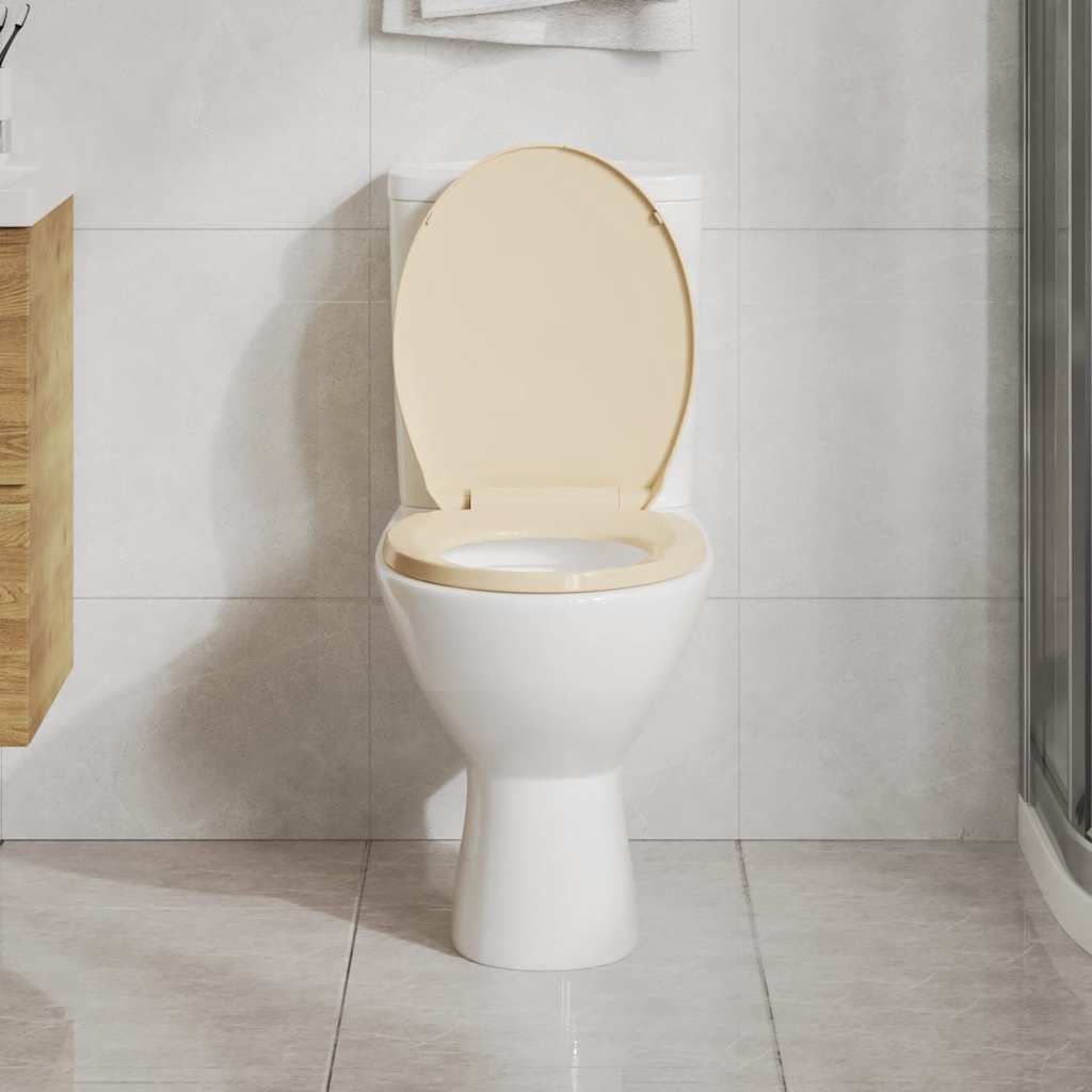 vidaXL Soft-Close Toilet Seat Quick Release Beige Oval