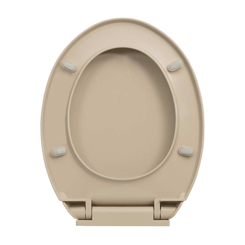 vidaXL Soft-Close Toilet Seat Quick Release Beige Oval