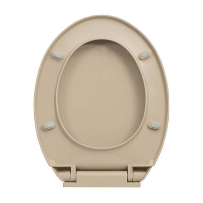 vidaXL Soft-Close Toilet Seat Quick Release Beige Oval