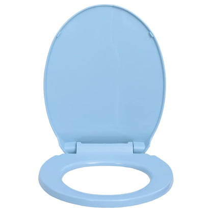 vidaXL Soft-Close Toilet Seat Blue Oval