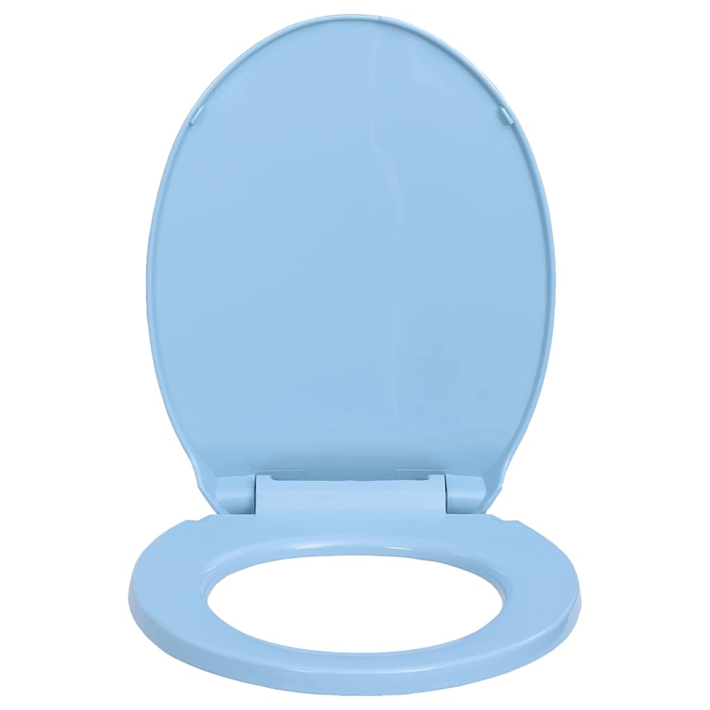 vidaXL Soft-Close Toilet Seat Quick Release Blue Oval