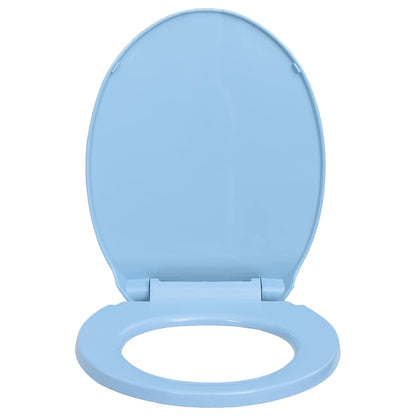 vidaXL Soft-Close Toilet Seat Quick Release Blue Oval