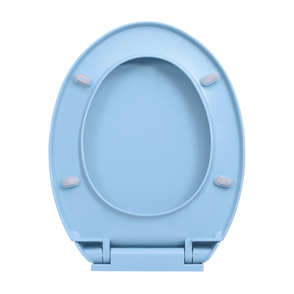 vidaXL Soft-Close Toilet Seat Quick Release Blue Oval