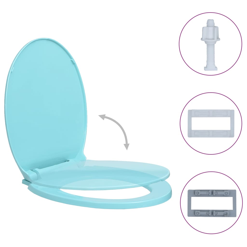 vidaXL Soft-Close Toilet Seat Green Oval