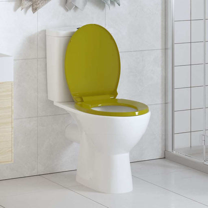 vidaXL Soft-Close Toilet Seat Green Oval
