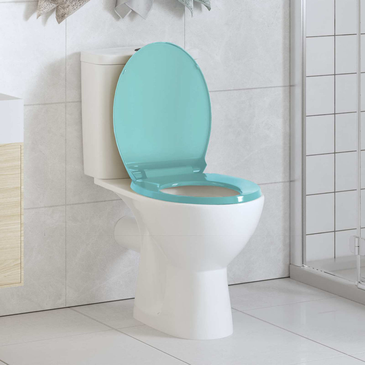 vidaXL Soft-Close Toilet Seat Green Oval