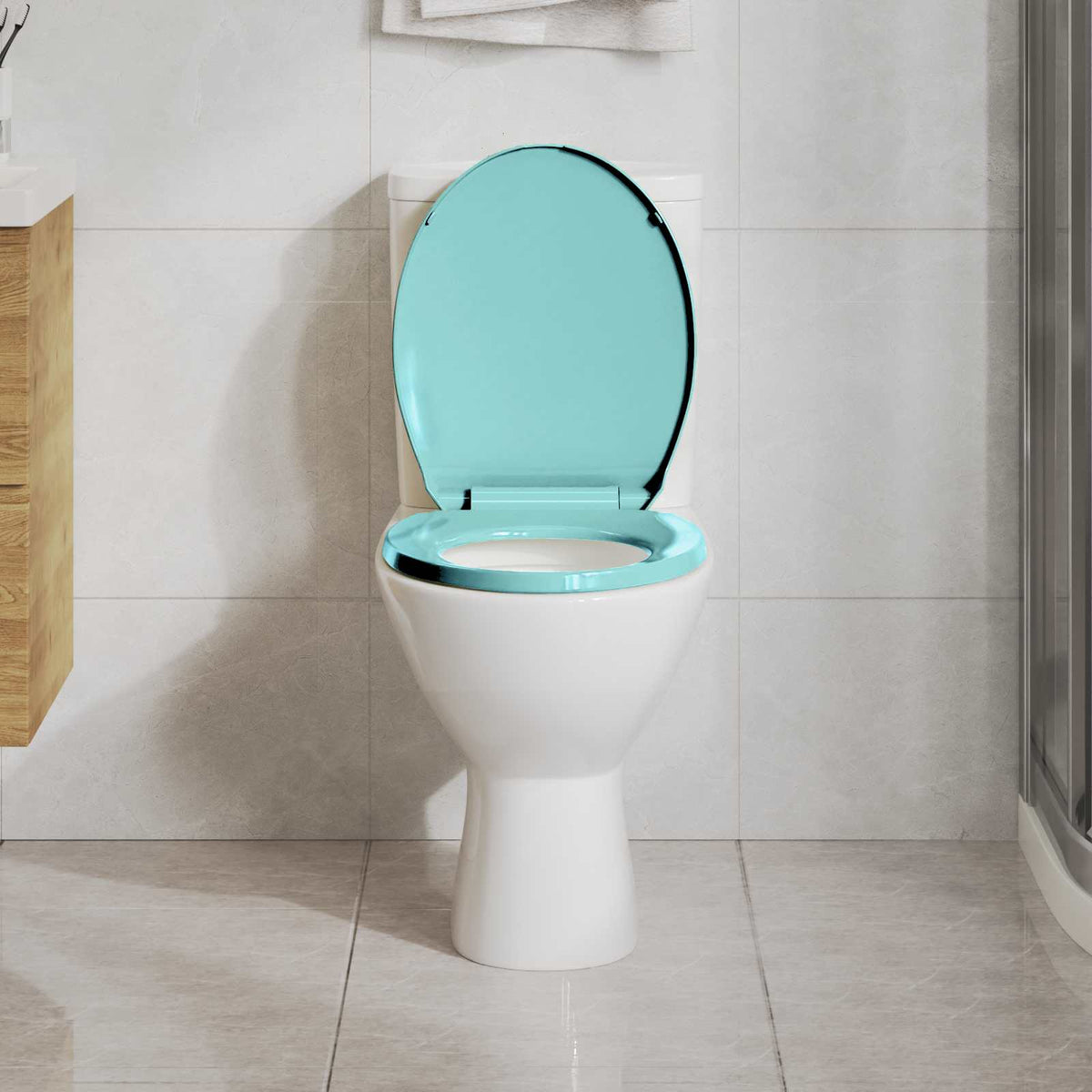 vidaXL Soft-Close Toilet Seat Green Oval