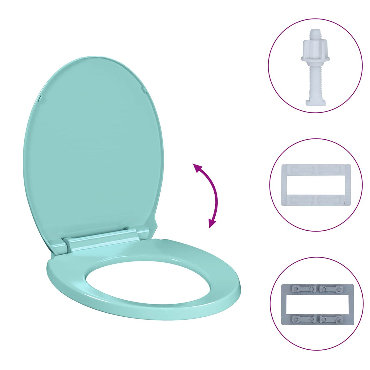 vidaXL Soft-Close Toilet Seat Green Oval